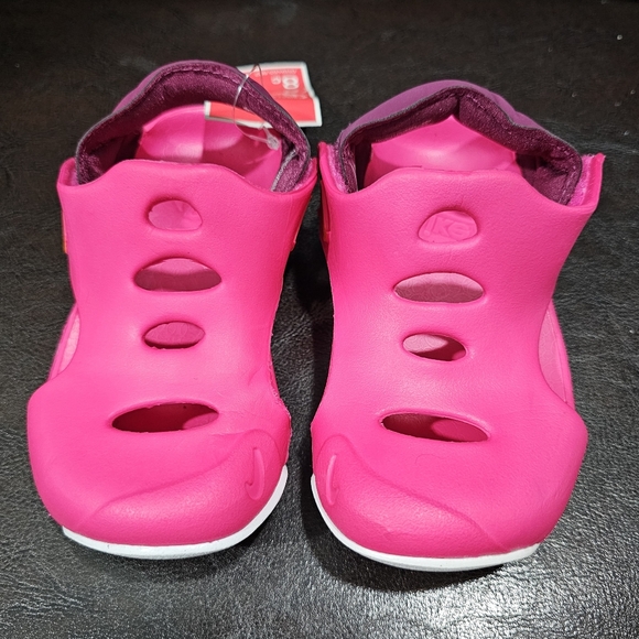 NWT Nike Sunray Protect 3 Toddler Sandals Velcro Pink Sangria Rose White Size 8C - Picture 2 of 4